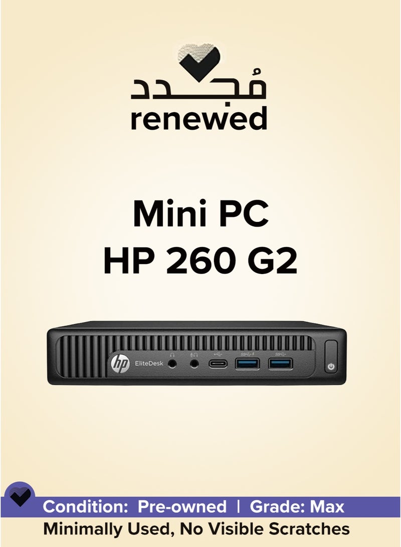 HP Renewed - 260 G2 Ultra Slim , Intel Core i5-6200U Processor/8GB RAM/128GB SSD/Intel HD Graphics 520 Black - Image 1