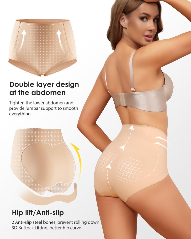 LEVAO Women's Tummy Control Underwear High Waisted Seamless Panties - Postpartum Briefs No Show Shaper S-3XL 4 Pack - Image 3