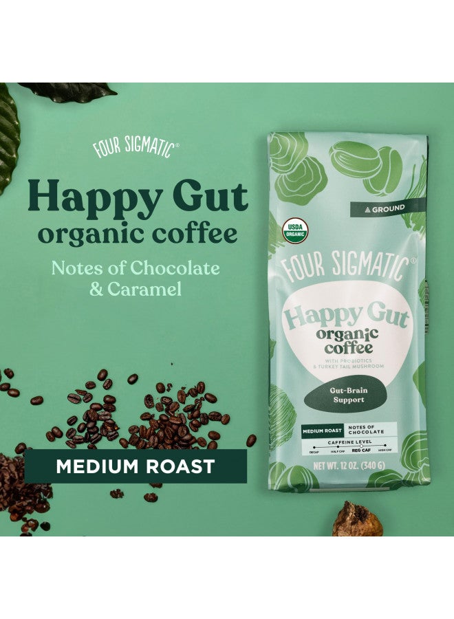 Four Sigmatic Organic Ground Coffee by Four Sigmatic | Medium Roast | Fair Trade Gourmet Coffee with Chaga and Turkey Tail | Immune Boosting, Probiotic Mushroom Coffee for Gut Health and Immune Support | 12oz Bag  - Image 4