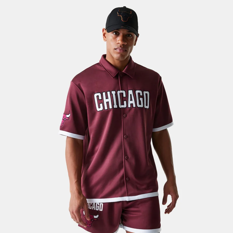 NEW ERA Men's NBA Chicago Bulls Snap-Button Shirt
