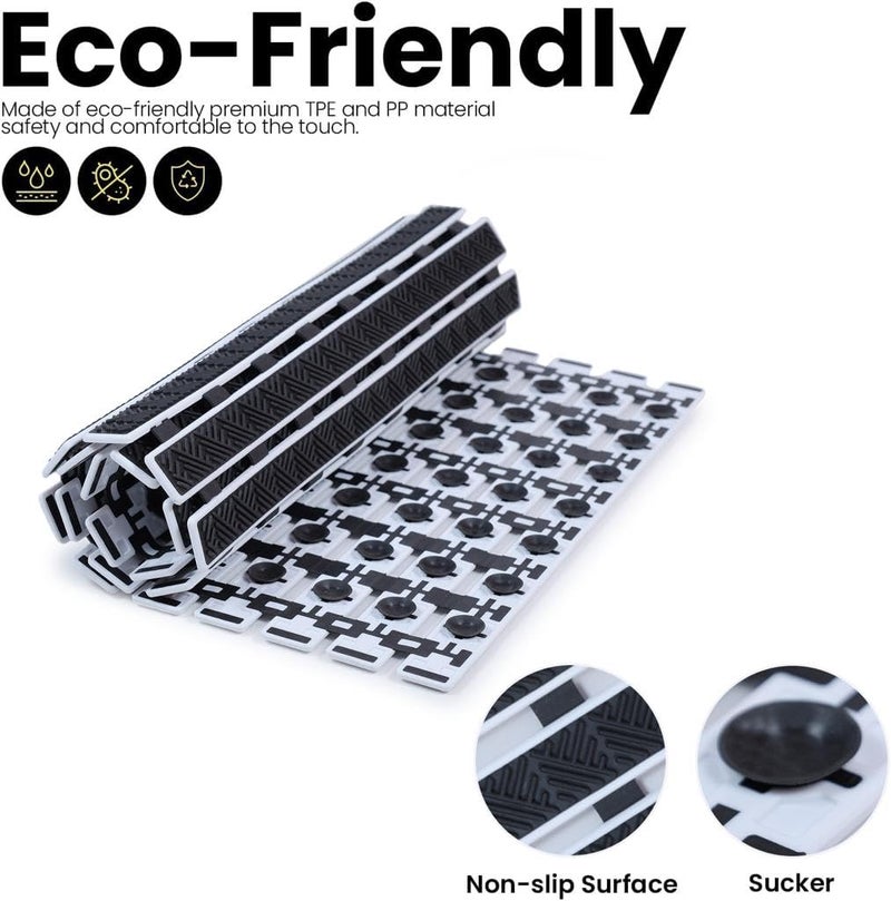 Home-Cloud Shower Mat |Elevate Your Bathing Experience TPE Anti-Slip Spa Shower Mat with Suction Cups for Unrivaled Safety and Comfort | L70xW40cm (Black) - Image 4