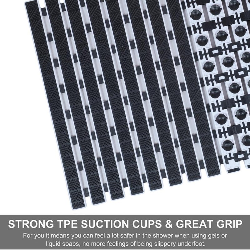 Home-Cloud Shower Mat |Elevate Your Bathing Experience TPE Anti-Slip Spa Shower Mat with Suction Cups for Unrivaled Safety and Comfort | L70xW40cm (Black) - Image 3
