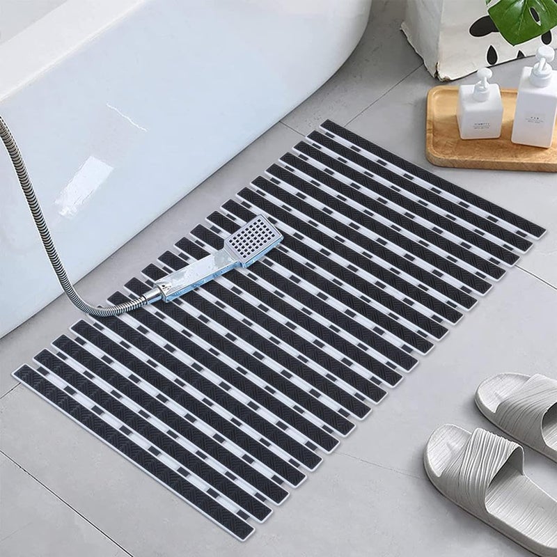 Home-Cloud Shower Mat |Elevate Your Bathing Experience TPE Anti-Slip Spa Shower Mat with Suction Cups for Unrivaled Safety and Comfort | L70xW40cm (Black) - Image 5