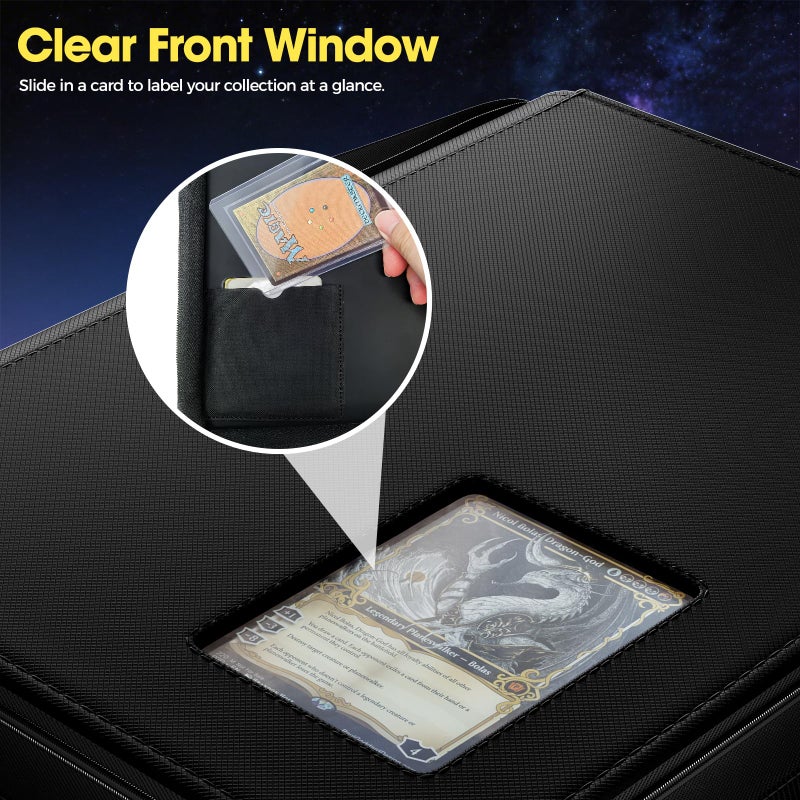ProCase 4 Pocket Top Loader Binder, Holding 144 Cards in 3"x4" Toploaders, Side Loading Small Book Folder with Clear Window for Pokemon, Trading, Sports Cards Collection TCG, MTG -Black - Image 4