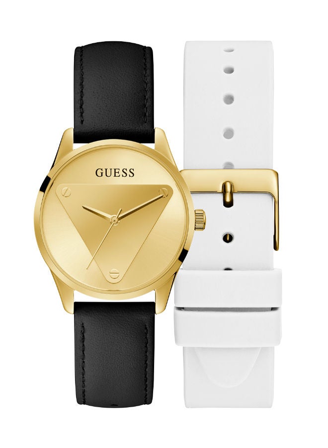 GUESS Leather Analog Wrist Watch GW0642L1 with White Silicone Strap - Image 1