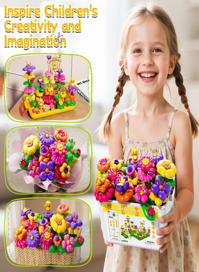 Novaluki Flower Garden Building Toys for Toddler 3 4 5 6 7 Years Old, 119Pcs DIY Stacking Toys with Storage Box, Kids STEM Preschool Educational Toy, Christmas Birthday Gift for Girls Ages 3-5 - Image 3