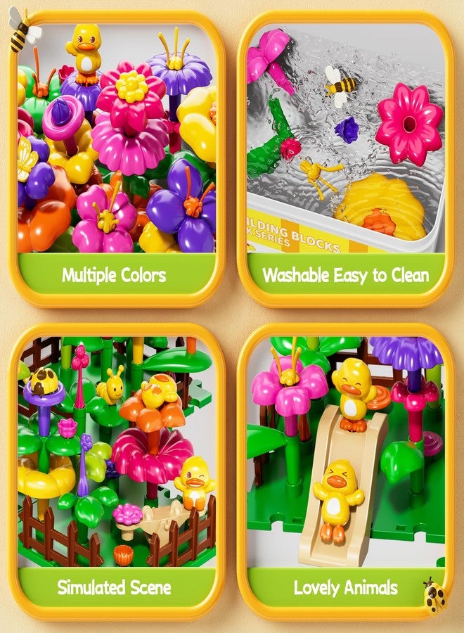 Novaluki Flower Garden Building Toys for Toddler 3 4 5 6 7 Years Old, 119Pcs DIY Stacking Toys with Storage Box, Kids STEM Preschool Educational Toy, Christmas Birthday Gift for Girls Ages 3-5 - Image 5