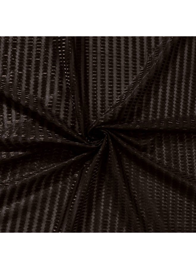 Story@Home Story@Home Transparent Curtains Rod Pocket Window Curtains 5 Feet Long Set Of 2,Polyester Zig Zag Print Sheer Net Curtain|Curtains For Living Room,Bedroom,Hall,Balcony,118 X 152 Cm,Coffee Brown  - Image 4
