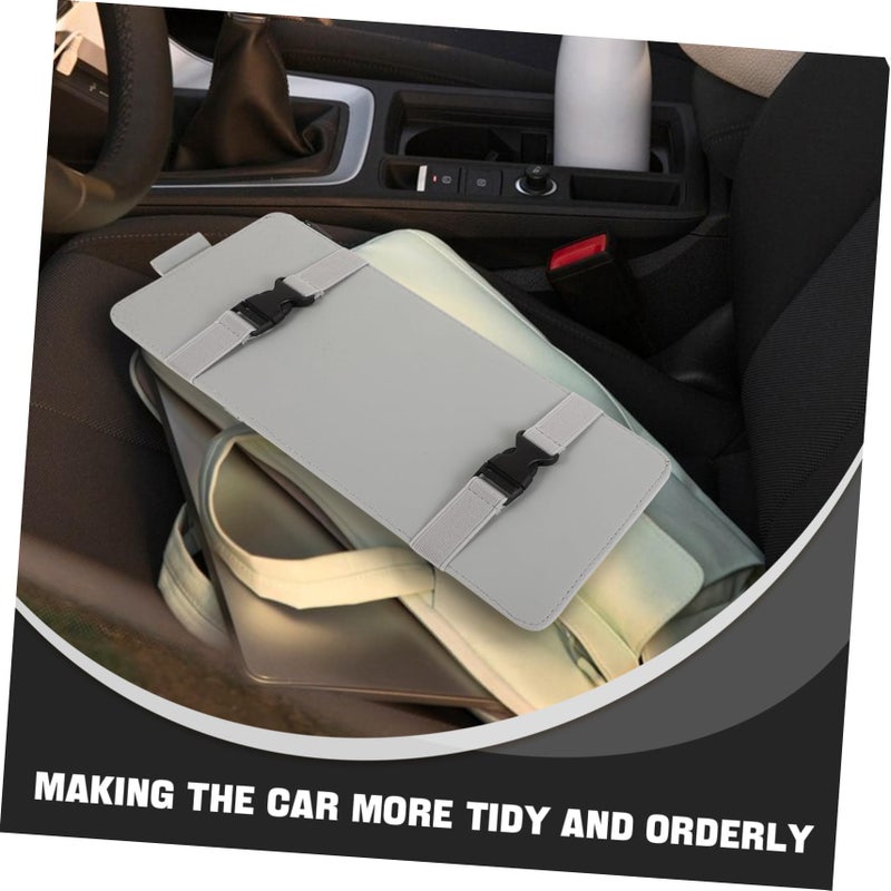 Grey Car Visor Organizer Clip On Storage For Sunglasses Documents Cards - Image 4