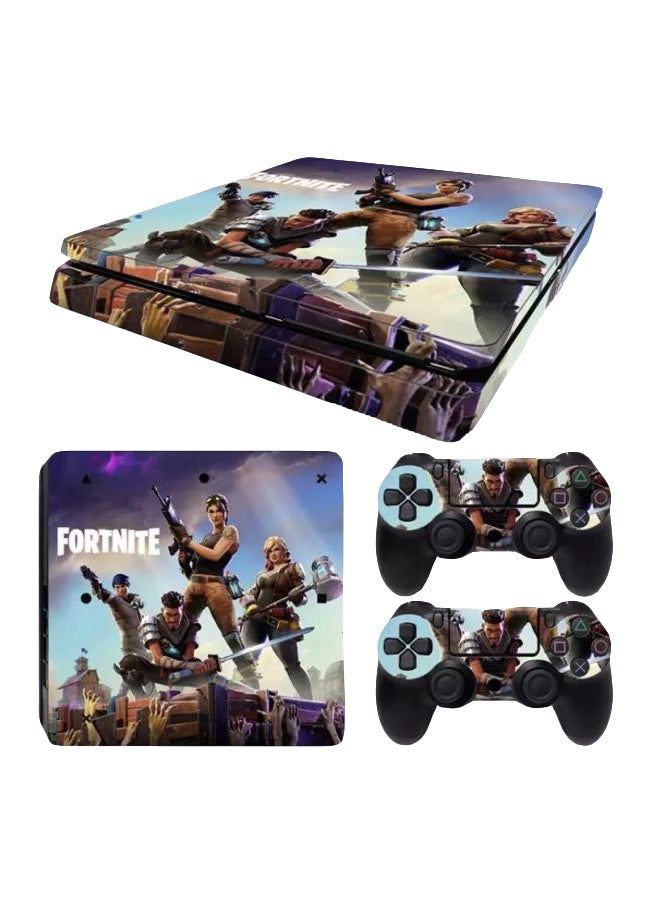 3-Piece Fortnite Printed Gaming Console And Controller Sticker Set For PlayStation 4 - Image 1