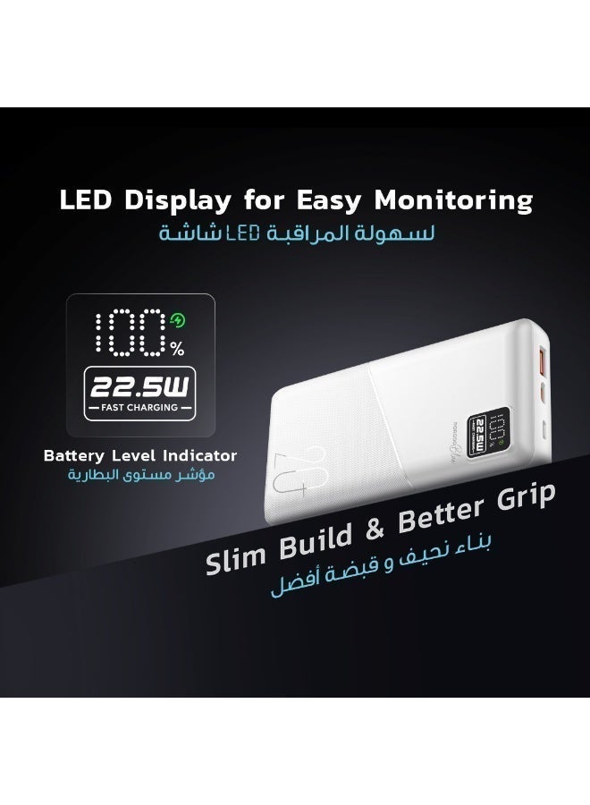 بورودو بنك طاقة بسعة 10000 مللي أمبير 20 واط PD و22.5 واط QC للشحن السريع، شاحن محمول مع USB-C وUSB-A، حزمة بطارية للشحن السريع لجهاز iPad Pro، iPhone 17 Series، Galaxy S25U. - Image 5