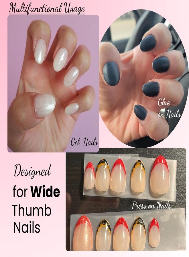 SINOKAME Extra Short Wide Fit Almond Nail Tips for Short Wider Nail Beds,SINOKAME Full Matte No File XS Almond Gel Press On Nails Clear,Paintable Fake Nails Durable 15 Sizes 300 Pcs - Image 2