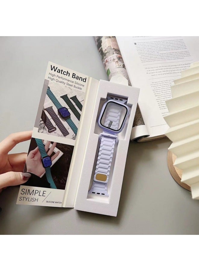 Loquat For Iwatch Strap Silicone Ultra Strap For Apple49mSE8 For Apple Watch Case Suit-Color:Elegant Purple-Dimensions:42mm  - Image 1