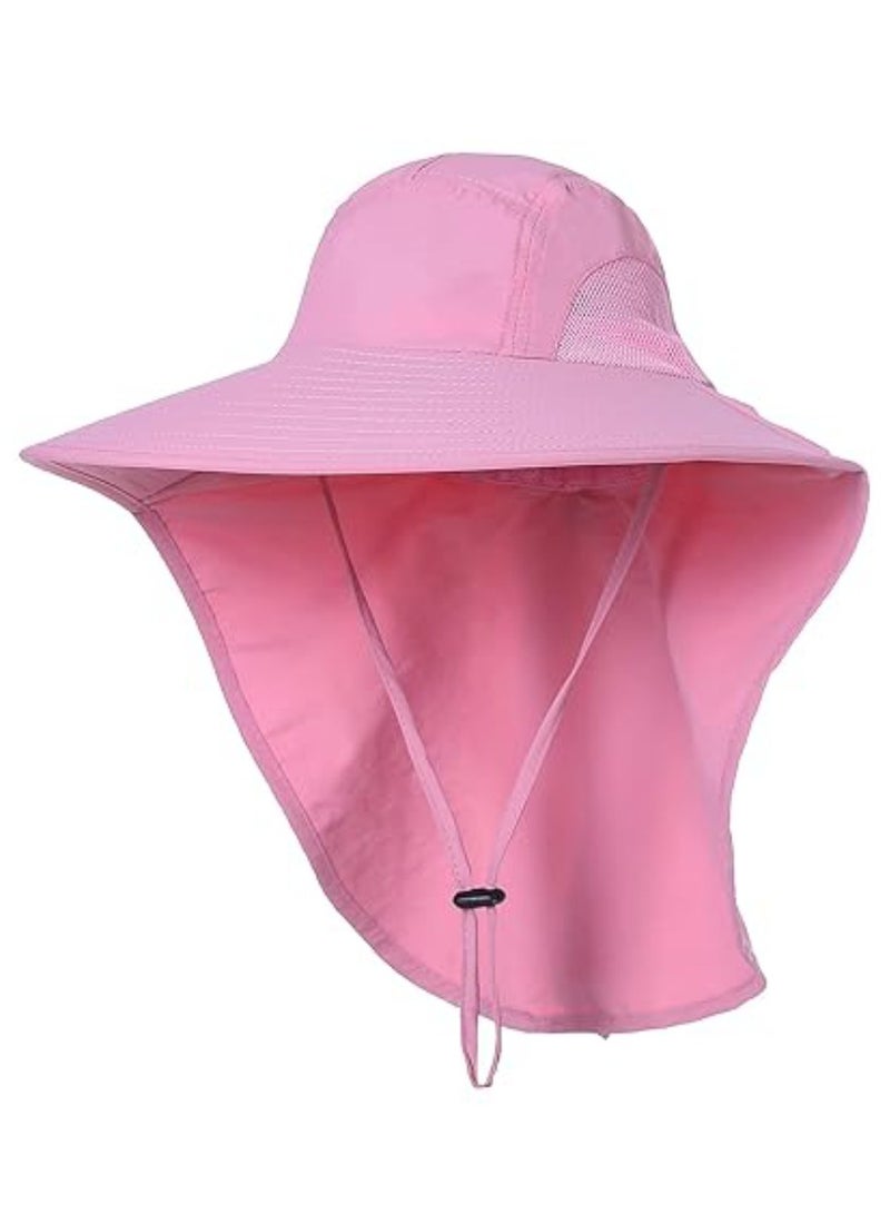 Vitacelli Sun Hat for Men/Women, Waterproof Wide Brim Bucket Hat UV Protection Boonie Hat for Fishing Hiking Garden Beach LIGHT PINK - Image 2