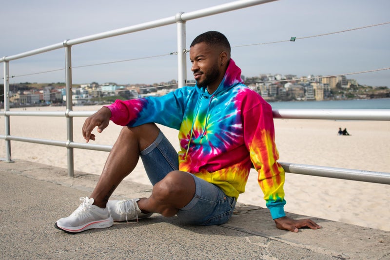 Colortone Tie Dye Pullover Hoodie for Women and Men, Reactive Rainbow, Small - Image 4