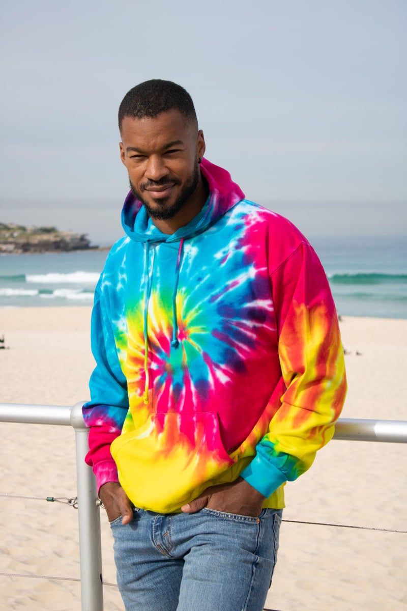 Colortone Tie Dye Pullover Hoodie for Women and Men, Reactive Rainbow, Small - Image 3