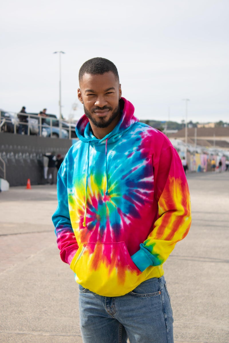 Colortone Tie Dye Pullover Hoodie for Women and Men, Reactive Rainbow, Small - Image 5