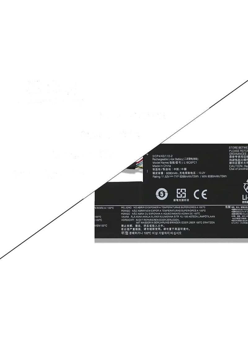 Terabyte 11.52V 72Wh /6268mAh L16L6PC1 L16C6PC1 Battery Compatible for Lenovo Yoga 720 720-15 720-15Ikb Series 5B10M53743 5B10M53744 5B10M53745 3ICP4/43/110-2 - Image 1