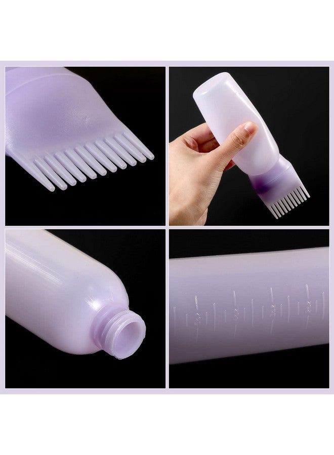 Pimoys Pimoys Root Comb Applicator Bottle 6 Ounce Oil Applicator for Hair Dye, 3 Pack Hair Oiling Bottle Brush with Graduated Scale (Pink, Purple, White) - Image 5