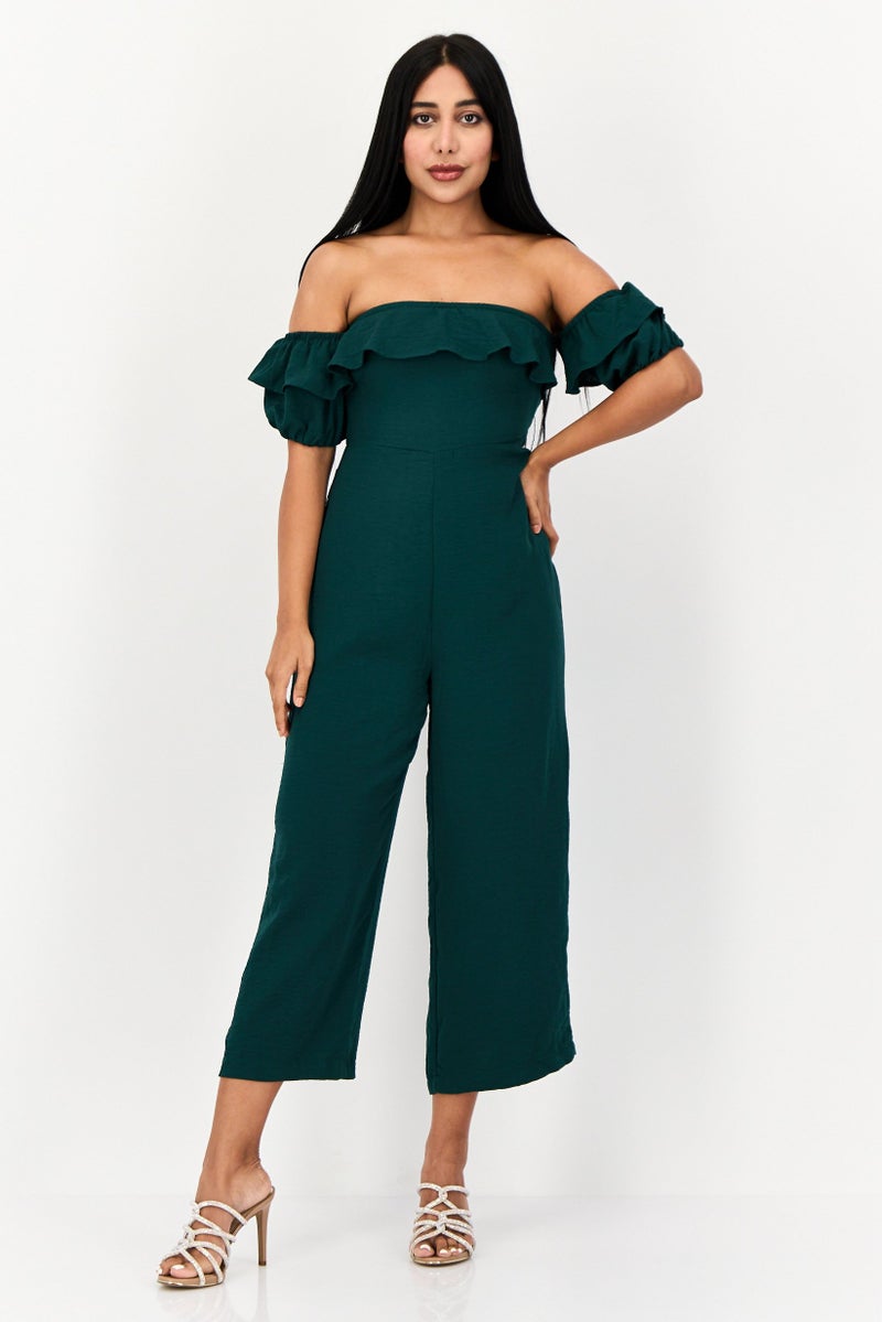 ONLY بدلة نسائية قصيرة الأكمام بلون أخضر - Image 1