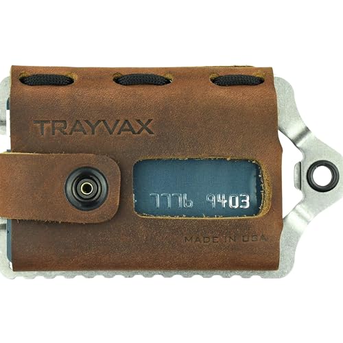 Trayvax Element Wallet, RFID Front Pocket Credit Card Holder with Money Clip, Minimalist Slim Leather Metal Wallet for Men and Women, Raw Mississippi Mud - Image 1