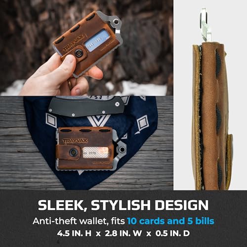 Trayvax Element Wallet, RFID Front Pocket Credit Card Holder with Money Clip, Minimalist Slim Leather Metal Wallet for Men and Women, Raw Mississippi Mud - Image 5