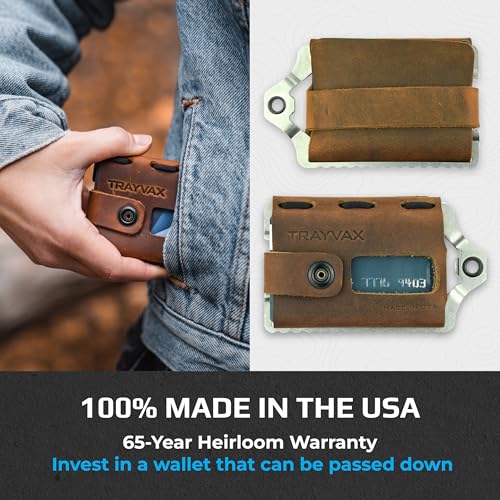 Trayvax Element Wallet, RFID Front Pocket Credit Card Holder with Money Clip, Minimalist Slim Leather Metal Wallet for Men and Women, Raw Mississippi Mud - Image 3