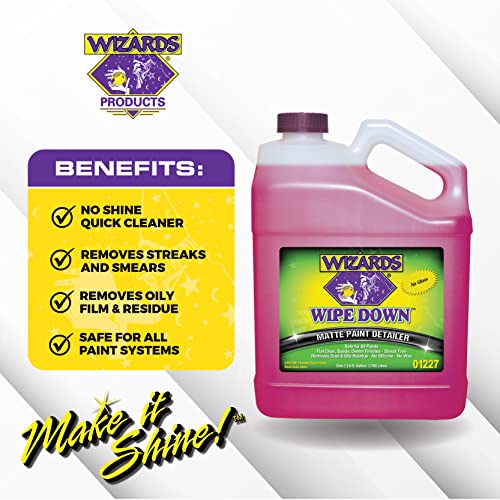Wizards - Wipe Down Quick Detailer Spray, Matte Finish Car Polish, Automotive Clear Coat for Flat Clear, Suede, Denim Finishes, Car Care Kit Essential for General Finishes, 1 Gallon - Image 2