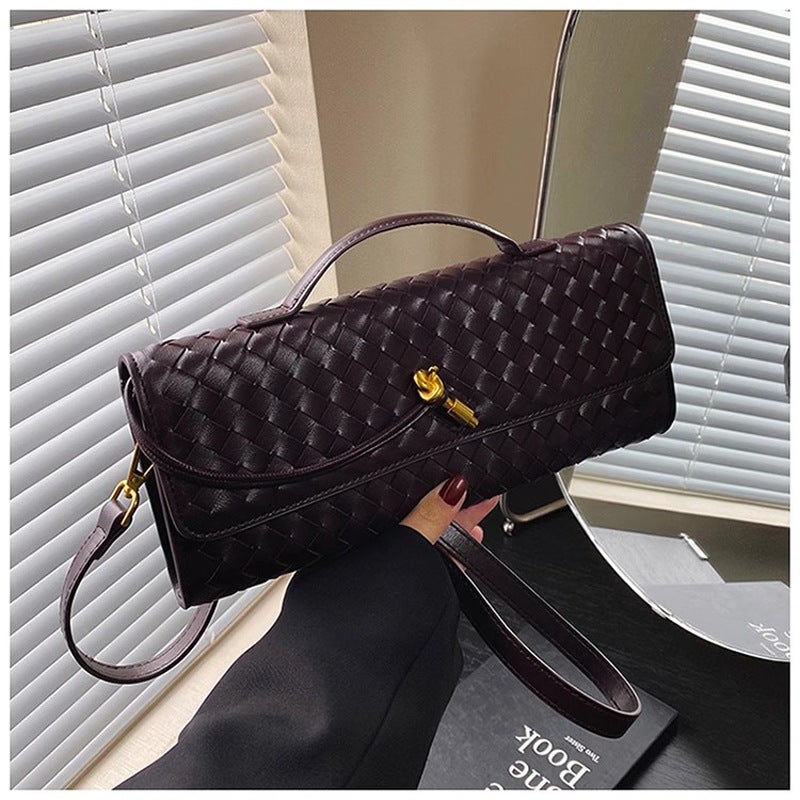 'S Test Fashion Snake Pattern Leather Handbag Niche Retro Shoulder Crossbody Bag Light Luxury Feel Women'S Evening Bag - Image 3