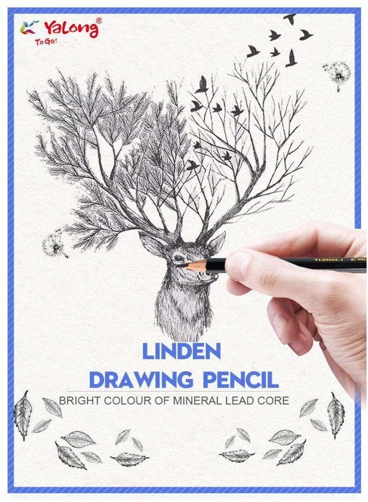 YALONG 12-Piece Drawing Pencil Set – Multiple Hardness Levels for Sketching & Shading (Pack of 2) - Image 1
