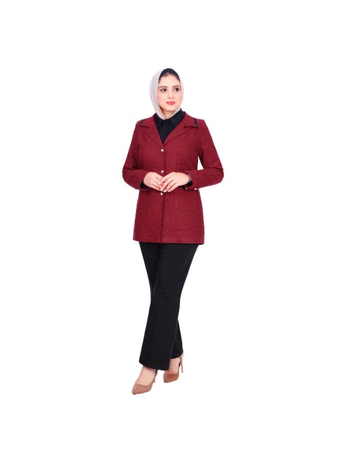 Smoky Egypt Women's Boucle Jacket-Red - Image 1