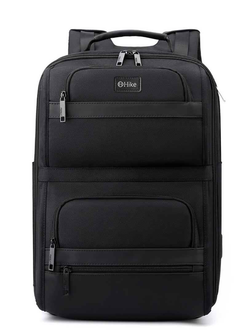 هايك Hike 16.5 Inch Durable Laptop Backpack Waterproof Business Casual Daypack with Built in USB Port for Men Women in Travel Office School College, HK2201-BLACK - Image 1
