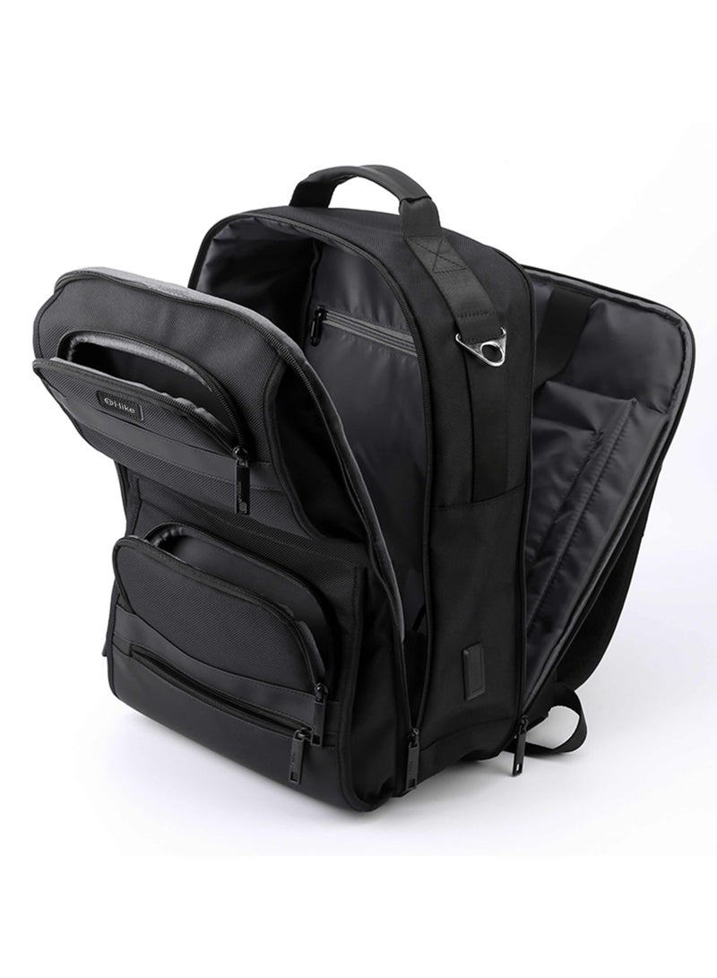 هايك Hike 16.5 Inch Durable Laptop Backpack Waterproof Business Casual Daypack with Built in USB Port for Men Women in Travel Office School College, HK2201-BLACK - Image 5