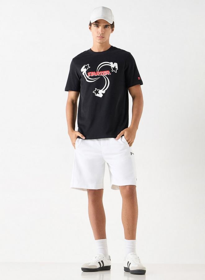 Starter Logo Print Crew Neck T-shirt with Short Sleeves - Image 2