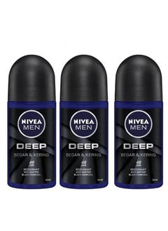 Nivea Pack Of 3 Men Anti Perspirant Deep With Black Carbon And Dark Wood Roll On 50ml  - Image 3