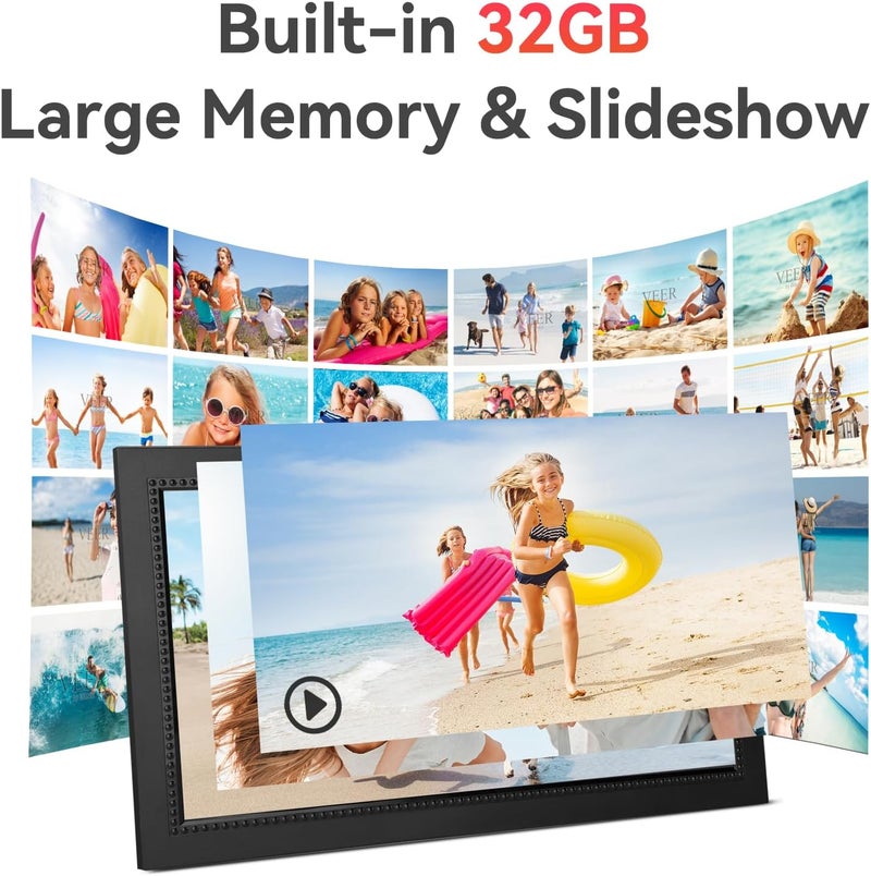 FRAMEO 15.6 Inch Large Digital Photo Frame 32GB Storage Space 1920x1080P FHD IPS Touch Screen ZoYue Smart WiFi Digital Picture Frame Easy Setup Share Your Photos and Videos via Free App Ideal Gifts - Image 5