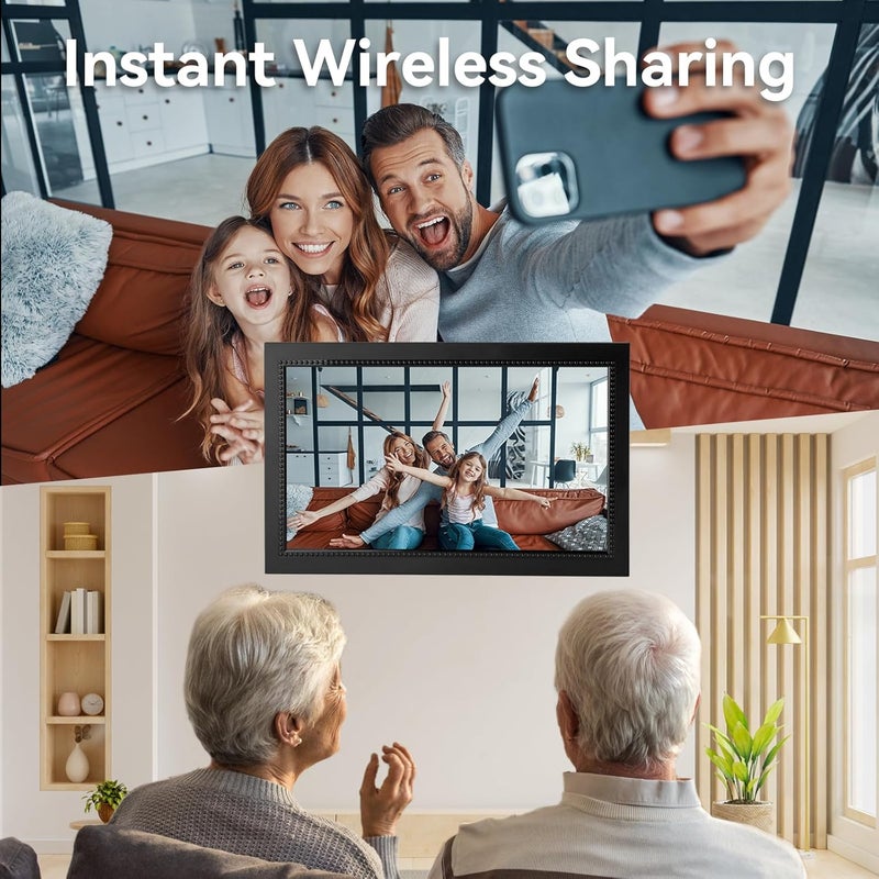 FRAMEO 15.6 Inch Large Digital Photo Frame 32GB Storage Space 1920x1080P FHD IPS Touch Screen ZoYue Smart WiFi Digital Picture Frame Easy Setup Share Your Photos and Videos via Free App Ideal Gifts - Image 3