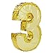 Juvale Gold Foil Number 3 Pinata Spacious Candy Toy Holder Birthday Pinata Hangable Party Decor 111 x 29 x 161 in Paper Gold - Image 3