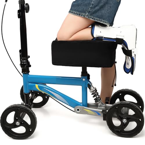 XINTREY Knee Scooter Cushion 2" thick Memory Foam Knee Scooter Pad for Comfort w/Removable Cover Walker/Roller Accessories fits Most Models (Black) - Image 1