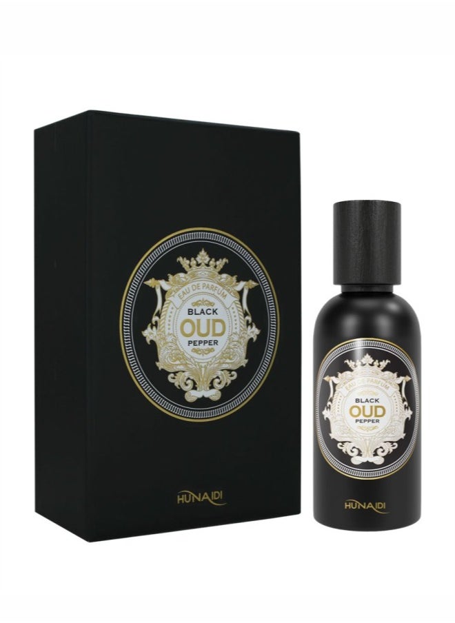 Al Hunaidi Perfumes Black Pepper Oud by HUNAIDI Perfumes for Men 100ml | Exotic Oud Perfume for Men | Long Lasting Perfume for Men | Rich and Masculine Fragrance with Bergamot and Cedarwood Notes  - Image 1