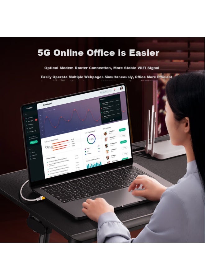 Jinghua Cat6 Ethernet Cable, High-speed Gigabit Network Connection Cable For Home Computer, Broadband, Set-top Box, Unshielded 8-core Twisted Pair Patch Cord, Alloy Version, 0.5 Meter W196b - Image 4
