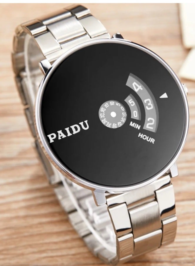 بايدو ساعة يد للرجال من بيدو ستانلس ستيل لون فضي - Image 1