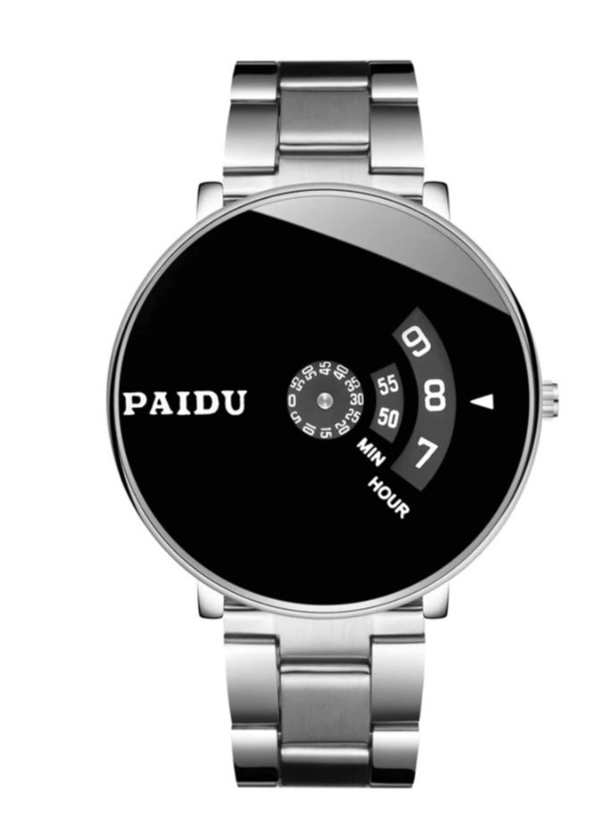 بايدو ساعة يد للرجال من بيدو ستانلس ستيل لون فضي - Image 2