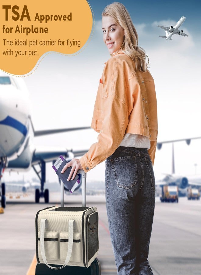 حقيبة نقل قطط ناعمة معتمدة من شركات الطيران - حقيبة سفر صغيرة للكلاب الصغيرة للحيوانات الأليفة حتى وزن 15 رطلاً، حقيبة نقل مريحة وجيدة التهوية للقطط والكلاب الصغيرة، معتمدة من إدارة أمن النقل الأمريكية (TSA) للسفر بالطائرة والسيارة والتخييم وزيارات الطبيب البيطري. - Image 2
