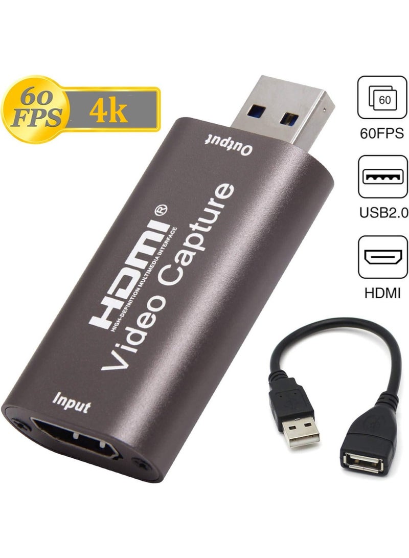 إكس ليفيل 4K HDMI بطاقة التقاط الفيديو ، بطاقة كام لعبة التقاط بطاقة التقاط الصوت محول HDMI إلى جهاز التقاط التسجيل USB 2.0 للبث المباشر والبث الحي ومؤتمر الفيديو والتدريس والألعاب - Image 2