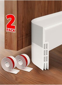 XiuWoo 2 pack, Door seal strip draft stopper, under blocker insulator, sweep weather stripping noise stopper strong adhesive 37 inch length  - Image 1
