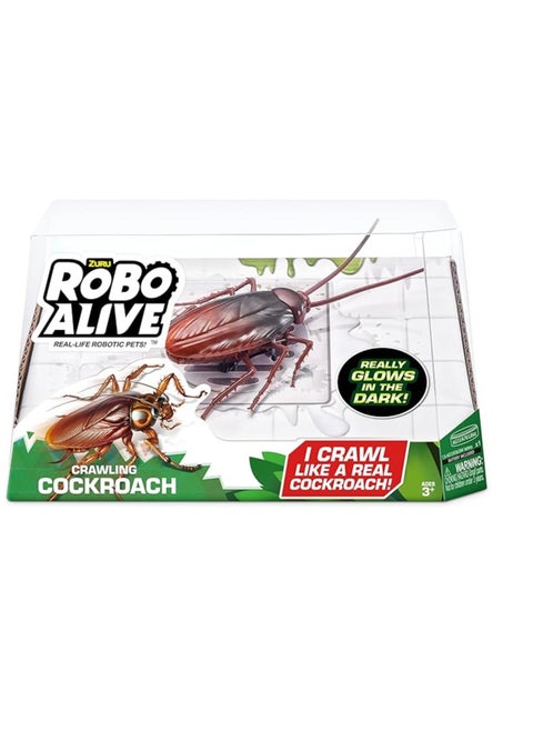 ZURU Robo Alive Glow-in-the-Dark Crawling Cockroach Toy – Realistic Moving Bug for Kids, Pranks & Halloween Fun, Multicolour