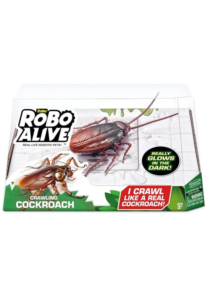 ZURU ZURU Robo Alive Glow-in-the-Dark Crawling Cockroach Toy – Realistic Moving Bug for Kids, Pranks & Halloween Fun, Multicolour  - Image 1