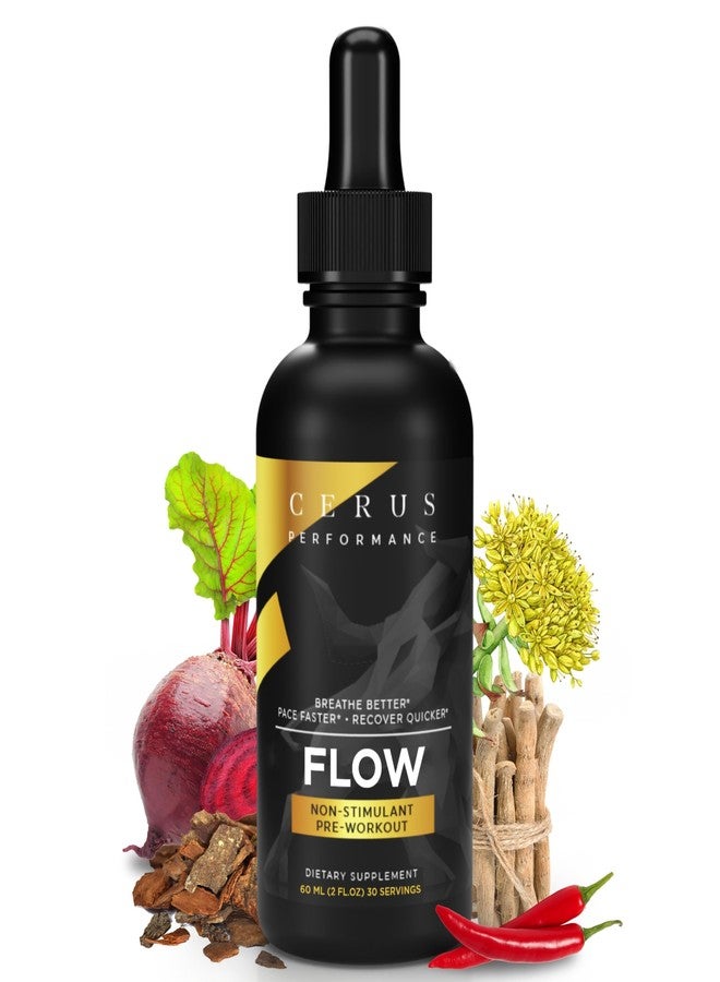 Cerus Performance Flow Stimulant-Free Endurance Pre-Workout – Boosts Stamina, Supports Heart Health with Natural Herbs, Vegan-Friendly - 2 Fl Oz - Image 1