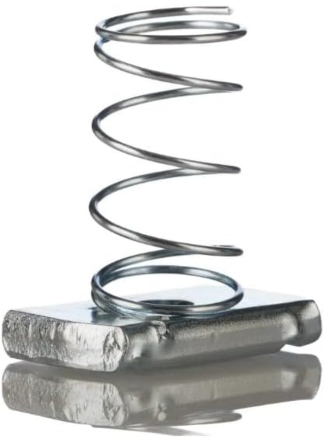 Biella Strut Channel Nuts, M8 - Spring Nuts With Zinc Electroplate Finish, Long Spring For Use With Strut (5 Pack) - Image 4